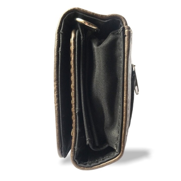 1️⃣LEFT New Hand Tooled Western Turquoise Silver Stud Wristlet Wallet Clutch Bag - Picture 5 of 8